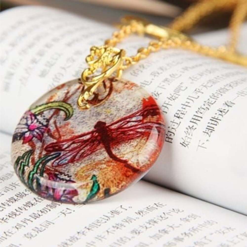 Dragonfly Multi-Colored Acrylic Necklace